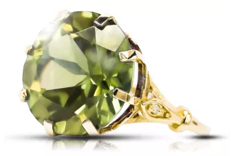 14k žluté zlato Žlutý peridot  Vintage Jewlery vrc073y